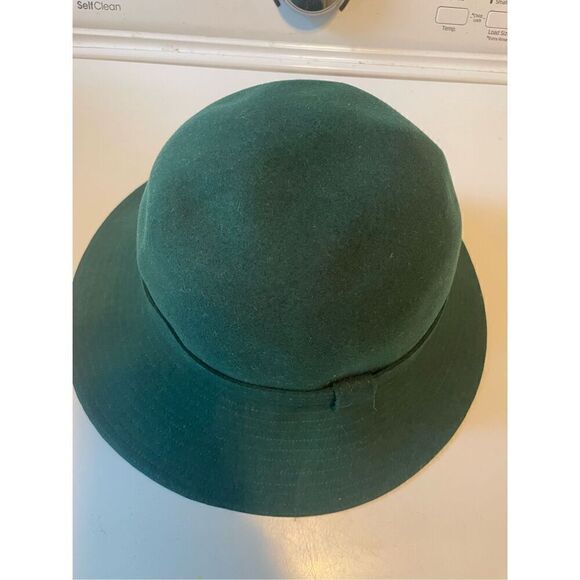 Halston Excello Green Wool Fedora Hat - Picture 3 of 6